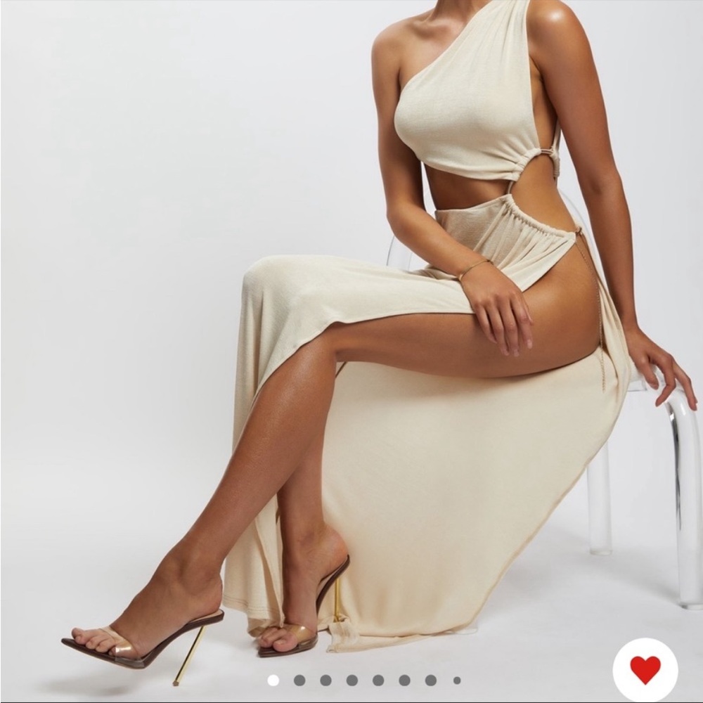 Meshki Nude One Shoulder Maxi Dress